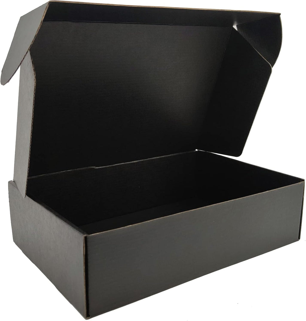 12x9x4 Shipping Boxes Black Mailer Corrugated Cardboard Box Set of 20