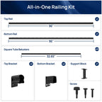 1 Pack 36 in x 8 ft Aluminum Porch and Deck Railing Kit Without Post