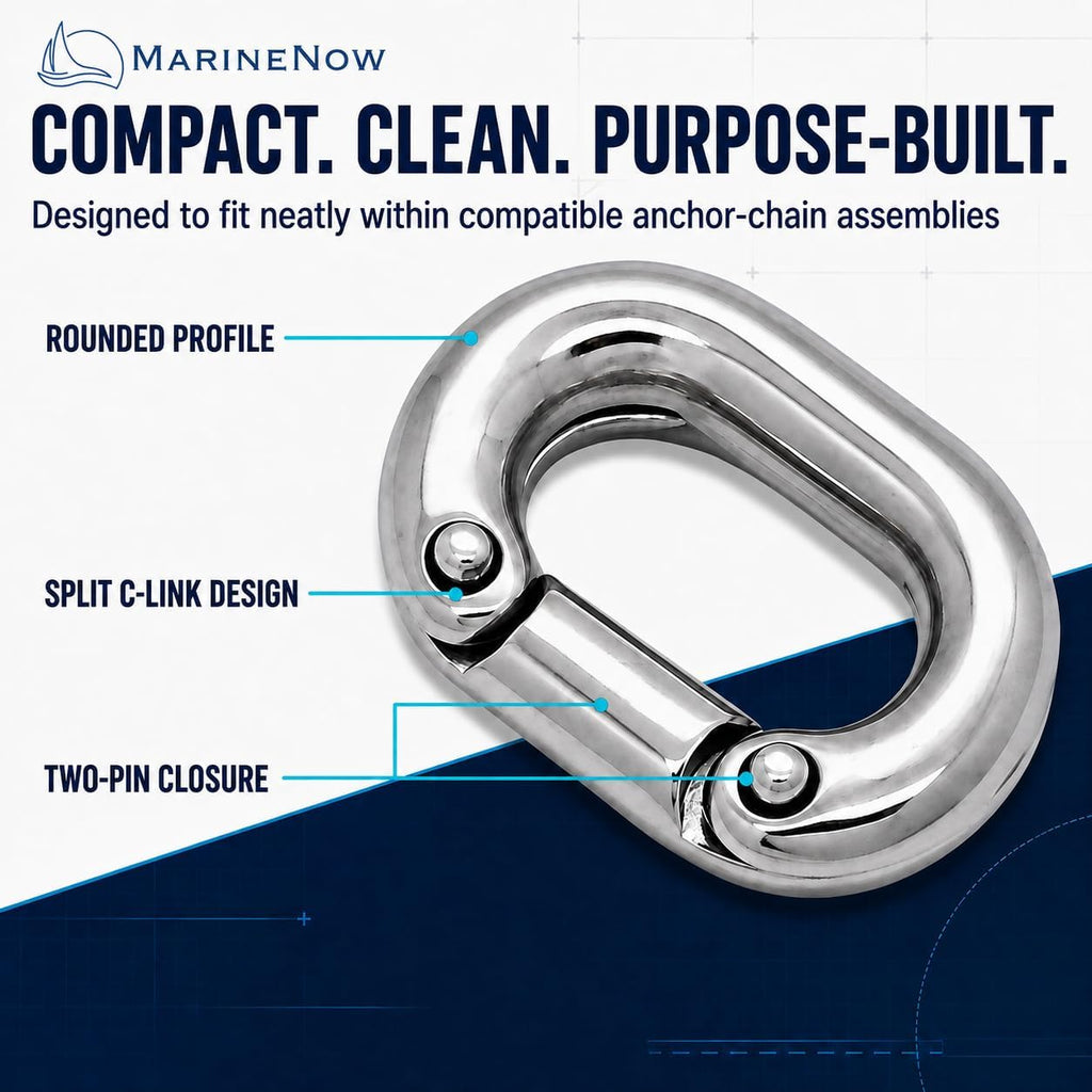 MarineNow 316 Stainless Steel C-Link Split Connecting Link for Anchor Chain