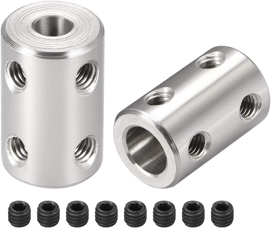 uxcell 5mm to 8mm Bore Rigid Coupling Set Screw L22XD14 Stainless Steel,Shaft Coupler Connector for 3D Printers, Motor Accessories,2pcs