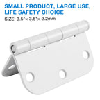 3 1/2" Matte White Door Hinges 3.5" 5/8" Radius Rounded 18 Pack