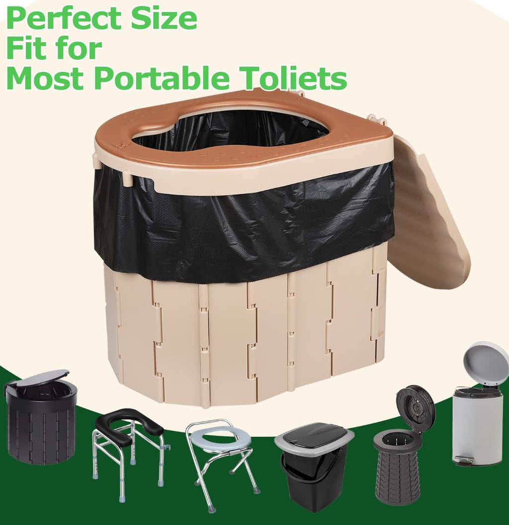 1.5Mils Portable Toilet Bags, 8Gal Camping Toilet Bags for Portable Toilet | 40PACK Portable Toilet Replacement Bags