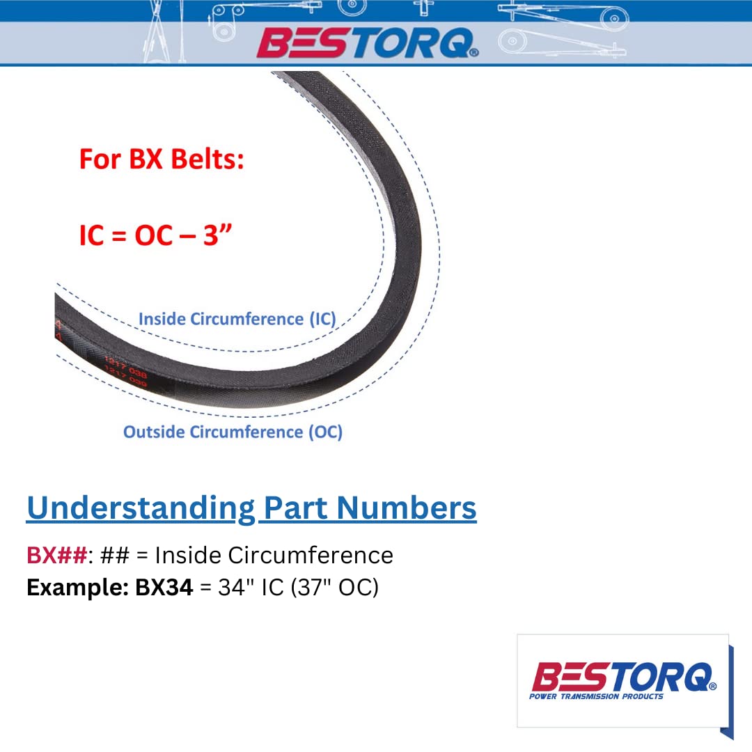 BESTORQ BX58 Cogged V-Belt, Raw Edge X5 EPDM V-Belt, Black, 61" Outside Circumference x .66" Width x .43" Height, Pack of 1