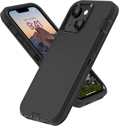 for iPhone 16e Case, Protective Cover for 13, 14, 15, 16E 6.1", Heavy Duty Shockproof Drop Proof 3 in 1 Silicone