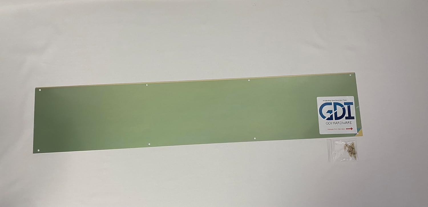 GDI Hardware - Metal Aluminum Kick Plate - 3/64-inch Thick - Choose The Height and Width for Your Door (Brass Tone