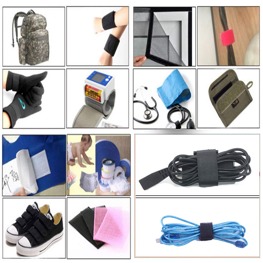 10Pack 1x20” Reusable Nylon Cable Straps with Buckle for Cords Organizer