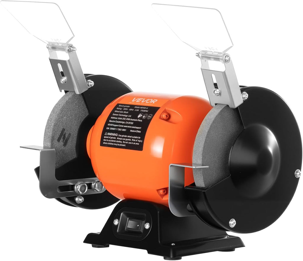 Bench Grinder, 6-inch Single Speed Bench Grinder, 1750RPM Low-Speed Table Grinders with 250W 2A Induction Motor