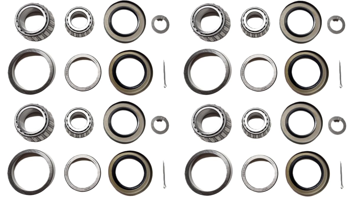(Set of 4) WESTERNPRIME Trailer Hub Wheel Bearing Kit 25580 14125A Double Lip Grease Seals 10-36 2.250'' I.D. and