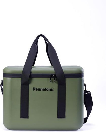 Portable 10/18QT Hard Cooler Box with Long Strap & Side Lift Straps, Leak-Resistant Insulated Ice Chest Stays Cold