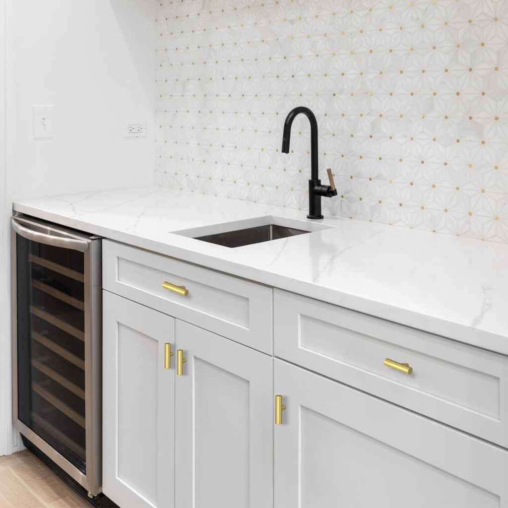 30 Pack Brushed Brass Cabinet Knobs Gold Drawer Pulls Stainless Steel Brushed Gold Dresser Knobs for Cabinets
