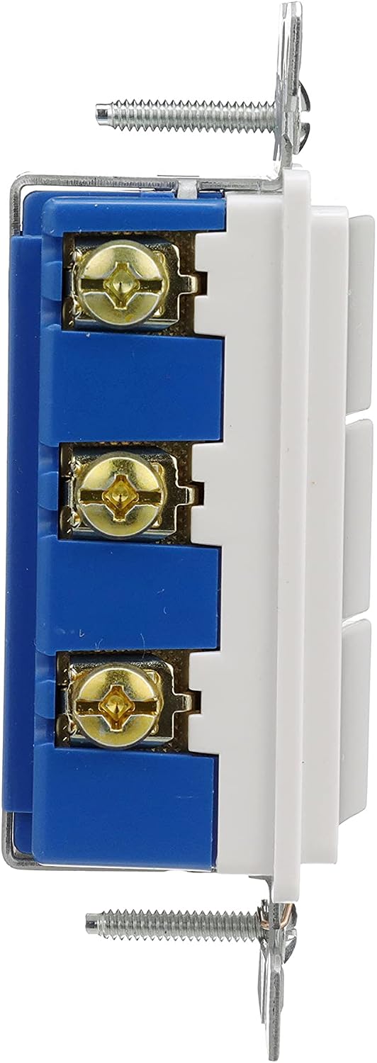 Eaton 7729W-SP 15-Amp 120-Volt Decorator Heavy Duty Grade Three Single-Pole Combination Switches, White