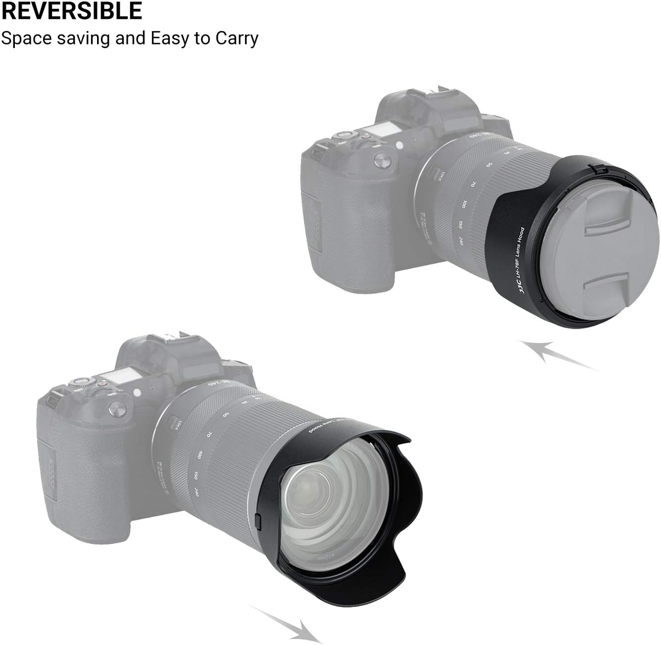 EW-78F Lens Hood Reversible Lens Shade Cover for Canon RF 24-240mm F4-6.3 is USM Lens Replace EW-78F Lens Hood