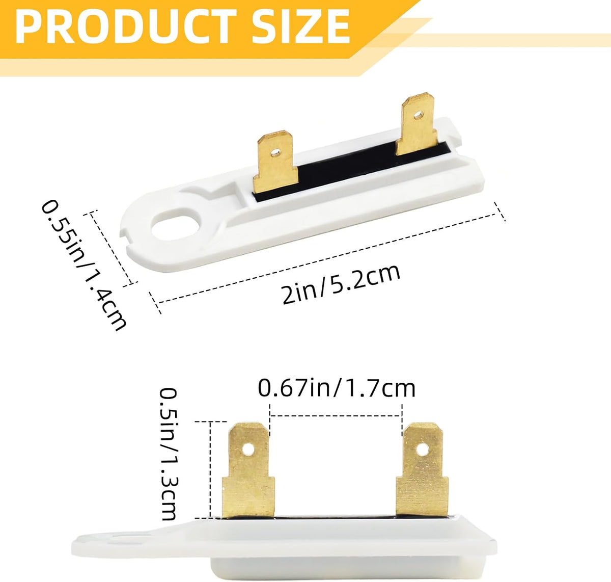 3 Pack Dryer Thermal Fuse, WP3392519 Universal Replacement for Whirlpool Kenmore Maytag Dryer, Replaces AP6008325 3388651 694511 WP3392519VP Thermal Fuse(White)
