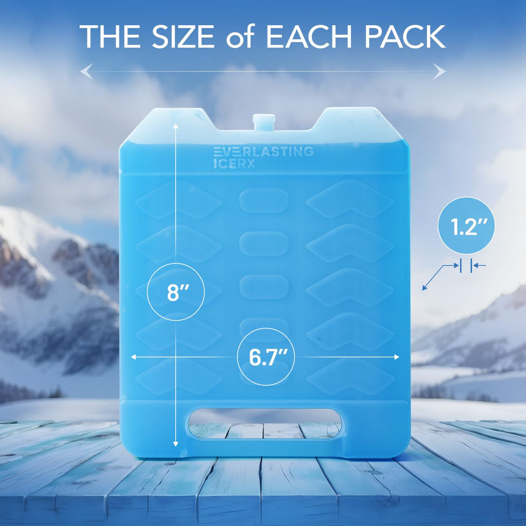 Large Reusable Ice Packs for Cooler with Handle, Heavy Duty Freezer 2 Pack