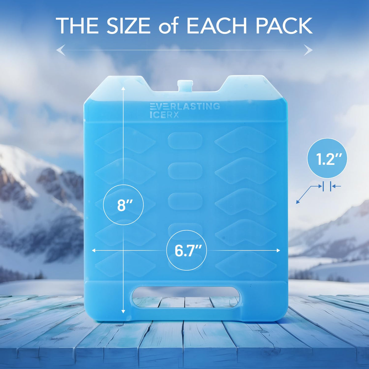 Large Reusable Ice Packs for Cooler with Handle, Heavy Duty Freezer 2 Pack