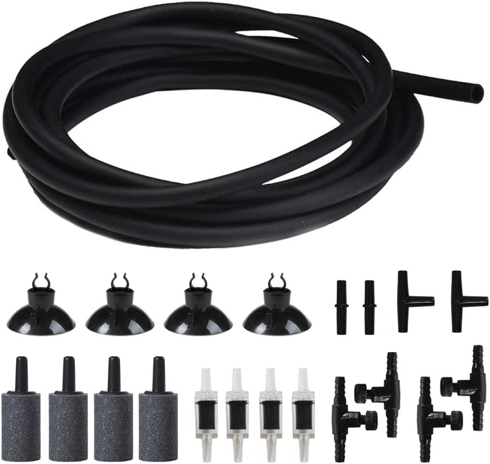 Aquarium Air Pump Accessories Set -25 Feet Airline Tubing Standard