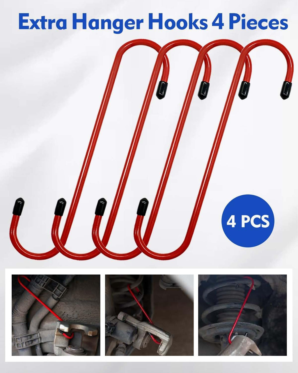 Upgraded Brake Caliper Compression Tool 4 in 1 Universal Caliper Piston Compressor Tool with 4 Brake Caliper Hangers