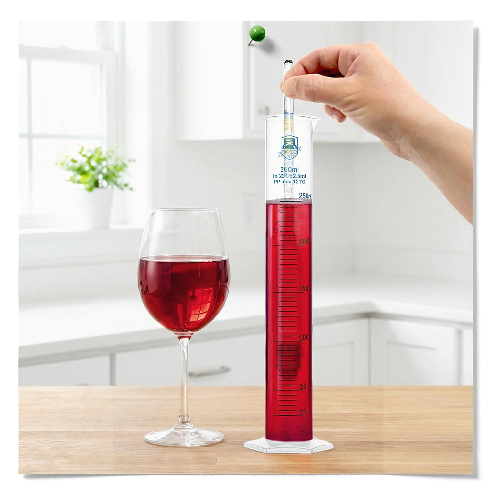 Hydrometer Test Jar & Measuring Cylinder - Test Homebrewed Beer, Wine, Mead, Cider, & Fermented Beverages