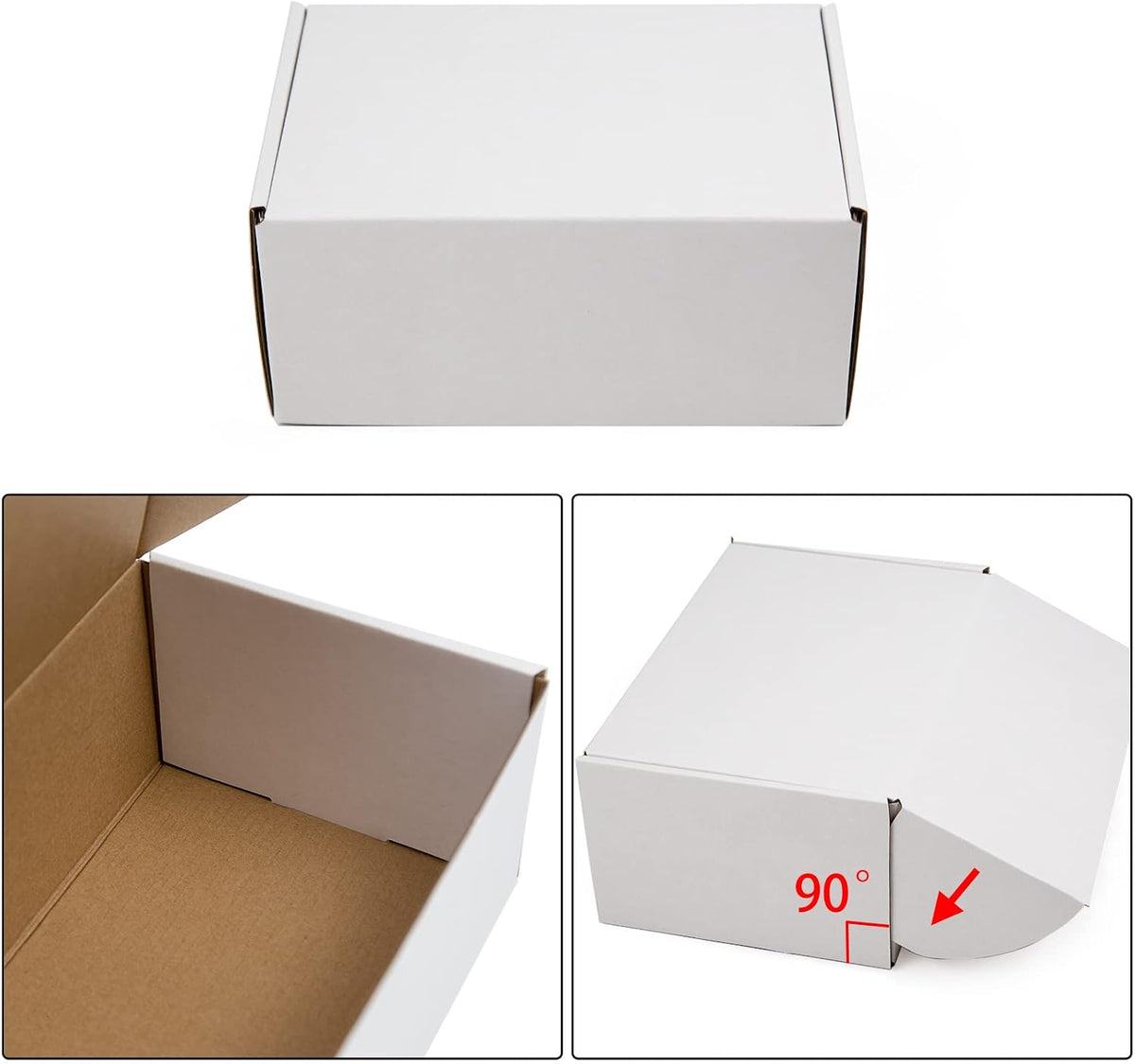 9x6x4 Inches Shipping Boxes Pack of 25, White Corrugated Cardboard Boxes for Small Bussiness