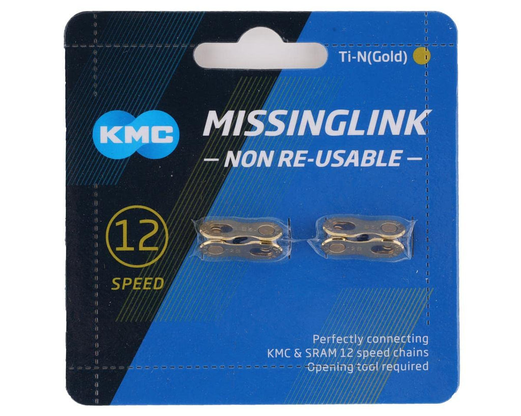 KMC Missing Link 12: for 12 Speed Chain, Silver, Perfectly Connecting KMC, SRAM, Shimano Chains, TWO (2) PACK