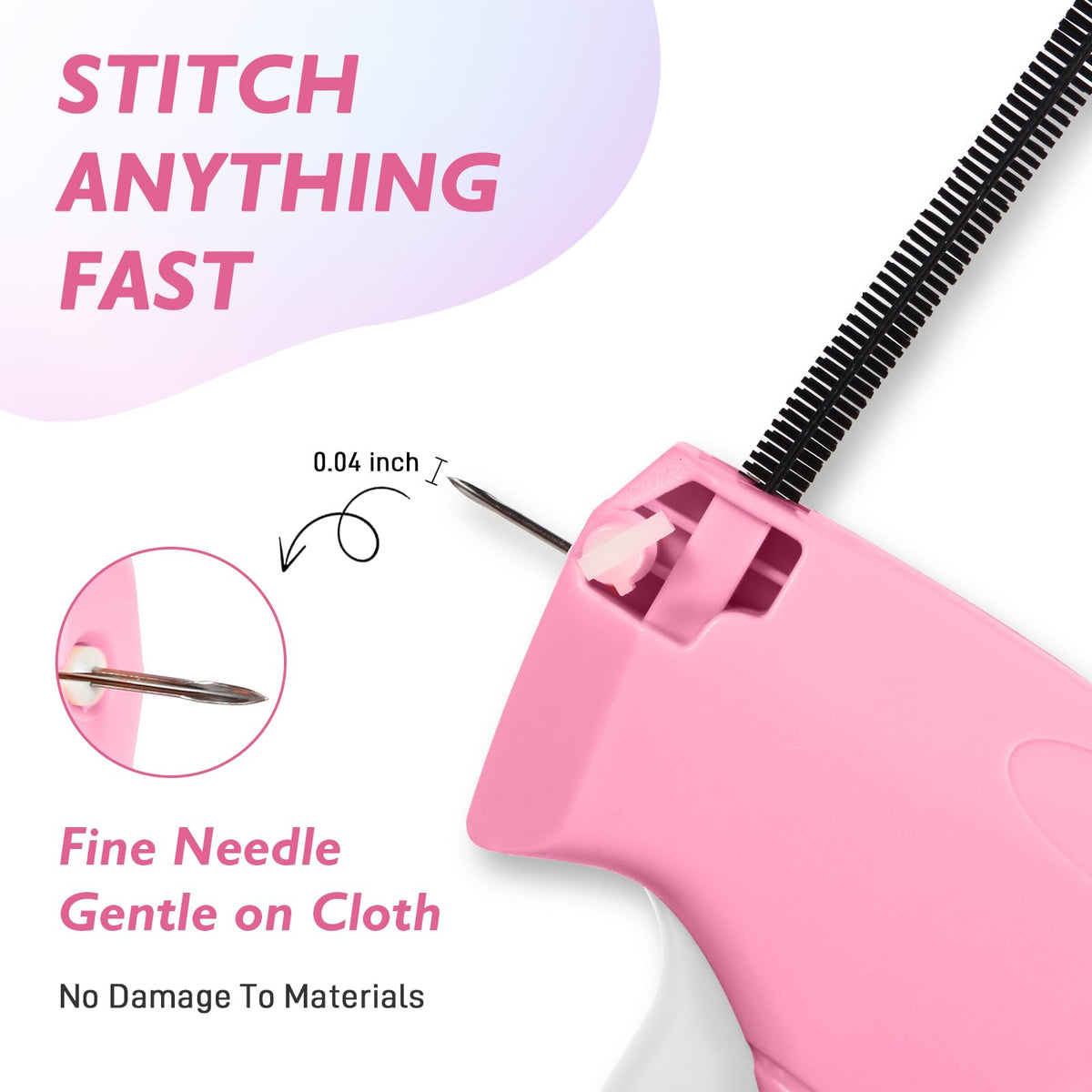 Stitch Gun for Clothing, Stitchy Gun Quick Clothes Fixer, Dress Tagging Gun-Includes 2,000 Black Fasteners & 2,000