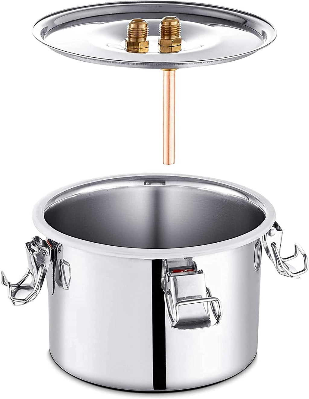 AOKEL 5GAL/20L Shine Still Purifying Water Alcohol Distiller,Home Brewing Kit Stainless Copper Tube With Thumper Keg