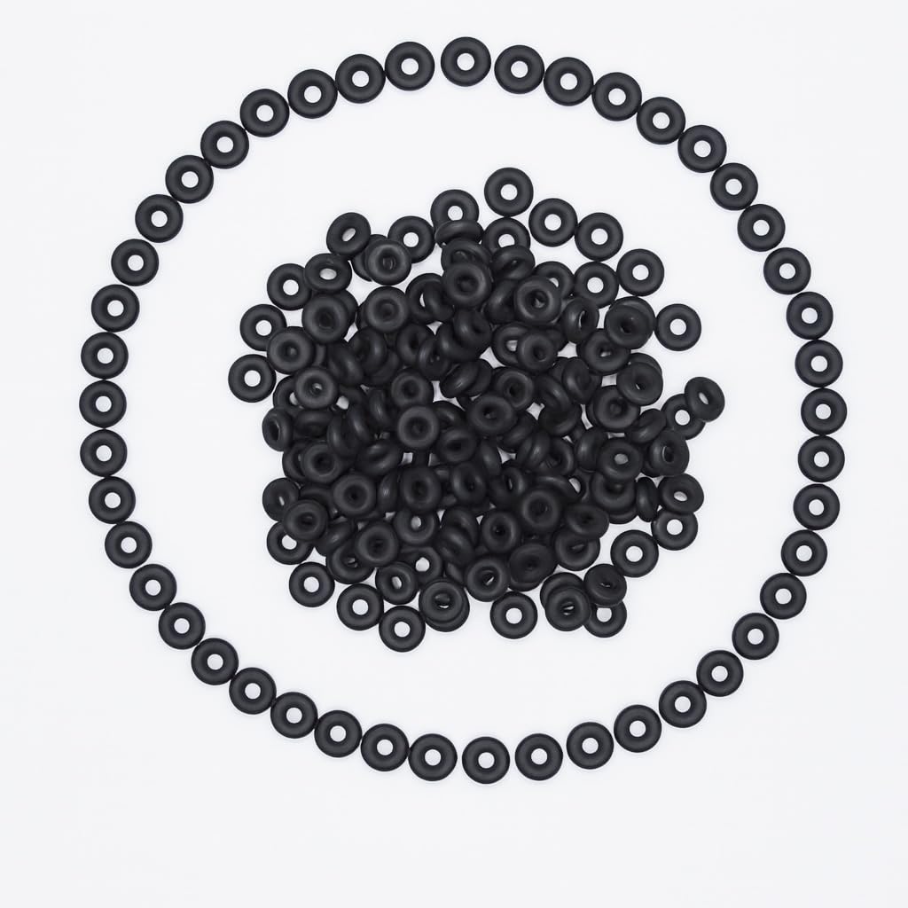 AS-004 Nitrile (NBR) O-Rings, 5/64" ID x 1/16" CS (0.07" x 0.070"), 90A Durometer, -40°F to +248°F, Fuel, Oil & Hydraulic System Seals, 200 Pcs