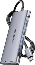 3.3FT Long Cable USB C Hub with 4K HDMI, 100W PD Charging, 4 USB 3.0 Port & LED Indicator for MacBook Pro/Air, Dell