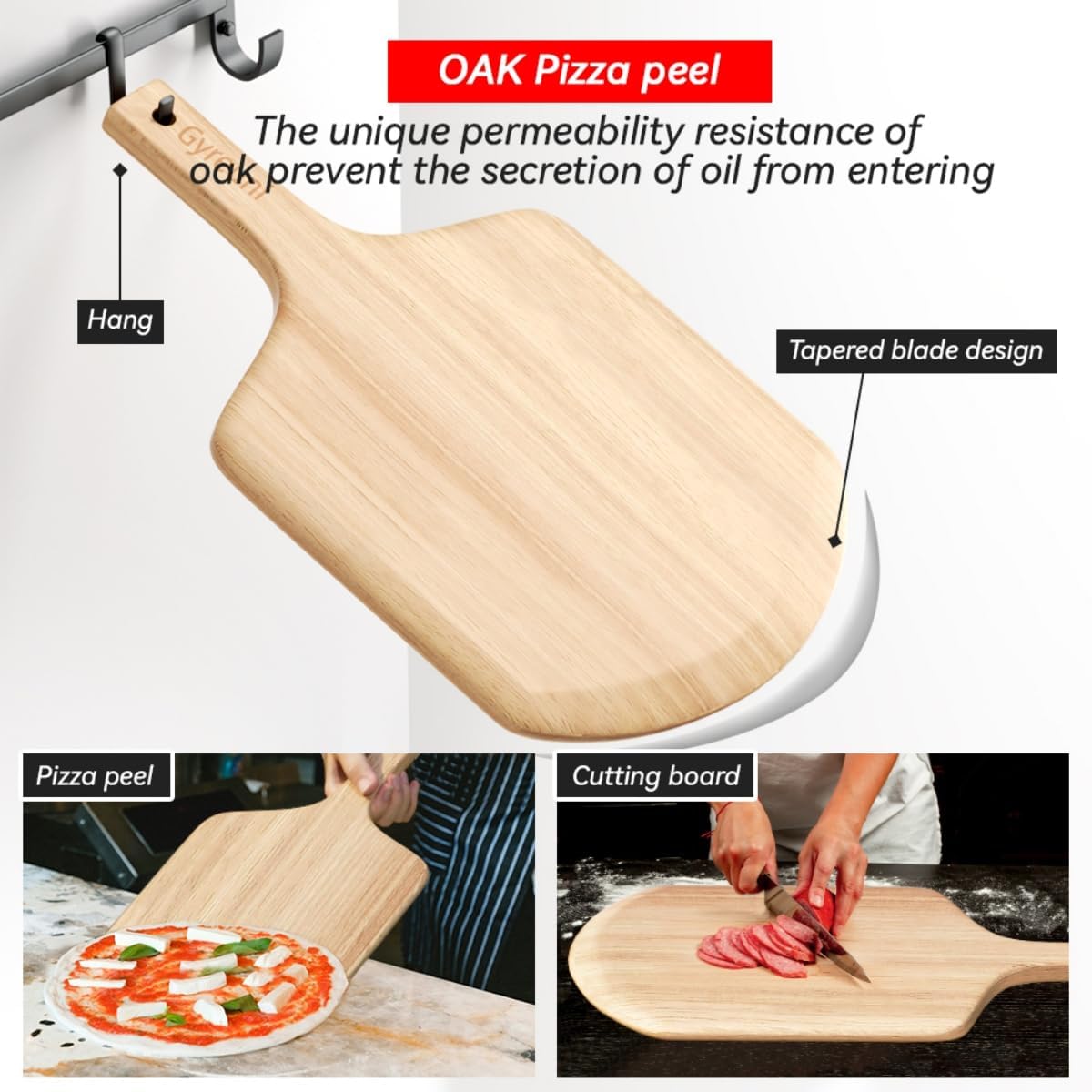 16'' Cordierite Pizza Stone for Oven and Grill with Pizza Peel Set