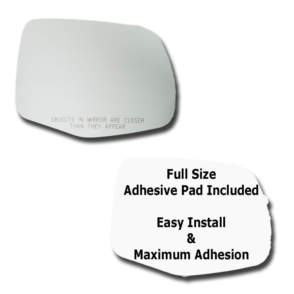 Passenger Side Mirror Replacement Glass + Full Pad for 16-22 Pilot