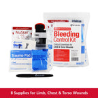 91134 Critical Essentials Bleeding Control Kit for Limb & Torso Wounds, 8 Pieces