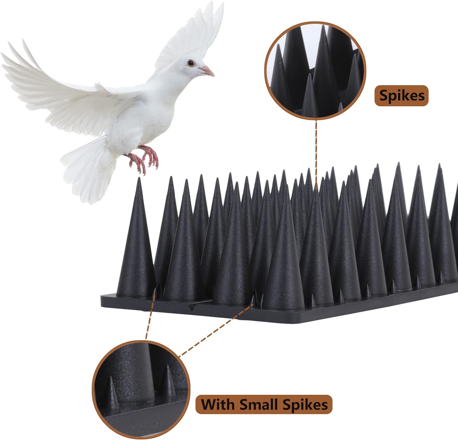 Bird Spikes, 20 Packs Bird Deterrent, Raccoon for Outdoor Repelling Reptiles, Squirrel Spikes for Fences and Roofs to
