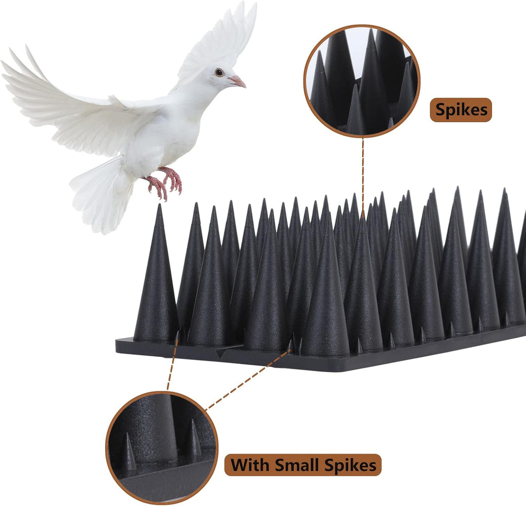 Bird Spikes, 9 Pack Bird Deterrent for Outside, Pigeon Spikes to Keep Raccoon Squirrel Cats Woodpeckers Away, for