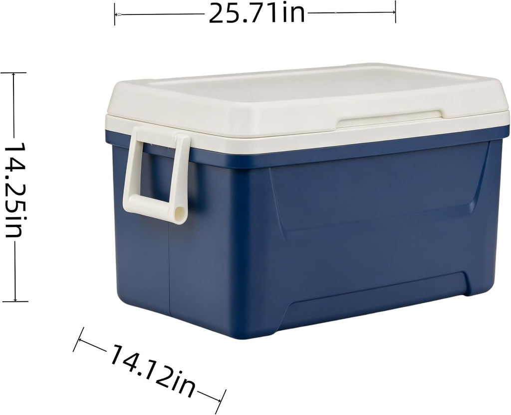 48QT Hard Sided Ice Chest Cooler, with flip Handle, Portable Camp Cooler Sturdy and Durable for Camping, Beach