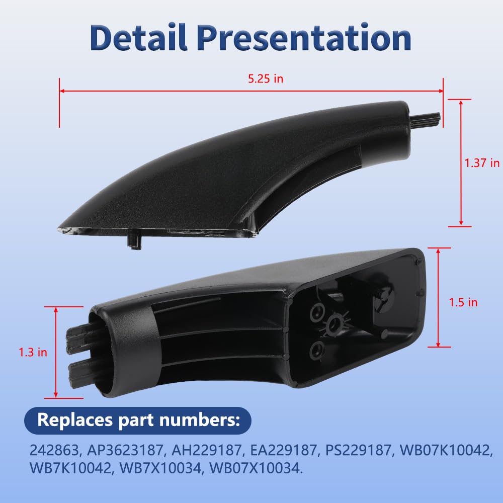 WB07X10034 Range Oven Handle End Caps Replacement Fit for GE General 2 Pack