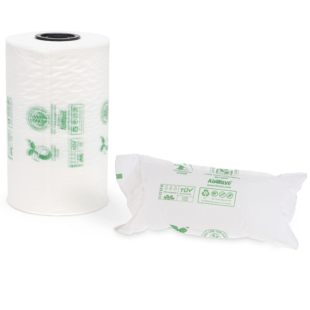 PlantWave-9.7.1 Plastic-Free Air Pillows for Packaging, 8" Wide and 850' Long Plant Based Film (1 Roll)