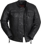Mens Motorcycle Leather Riding Jacket | Leather Motorcycle Biker Jacket Men (XL)