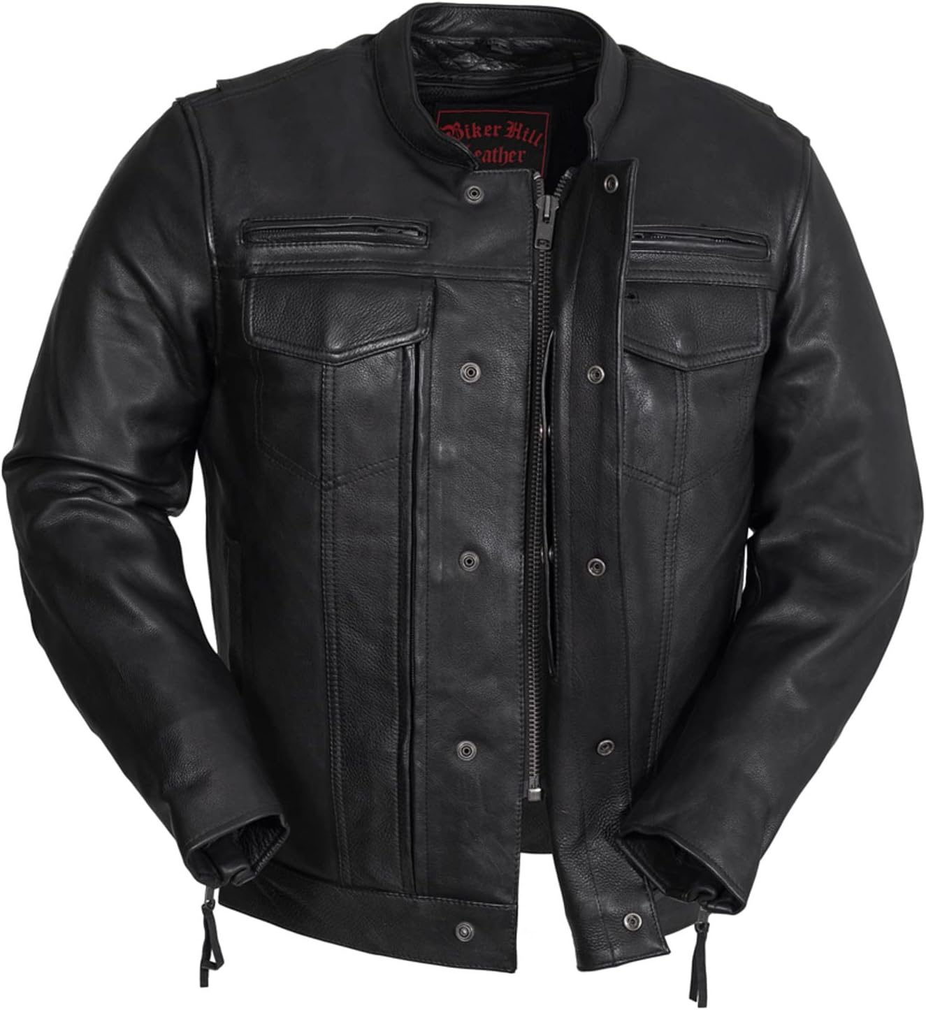 Mens Motorcycle Leather Riding Jacket | Leather Motorcycle Biker Jacket Men (XL)