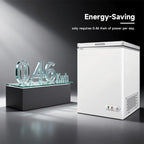3.0 Cu.ft Deep Chest Freezer, Commercial Solid Top Freezer with Lockable Stay-Open Lid, 7-Level Temp Control, Manual