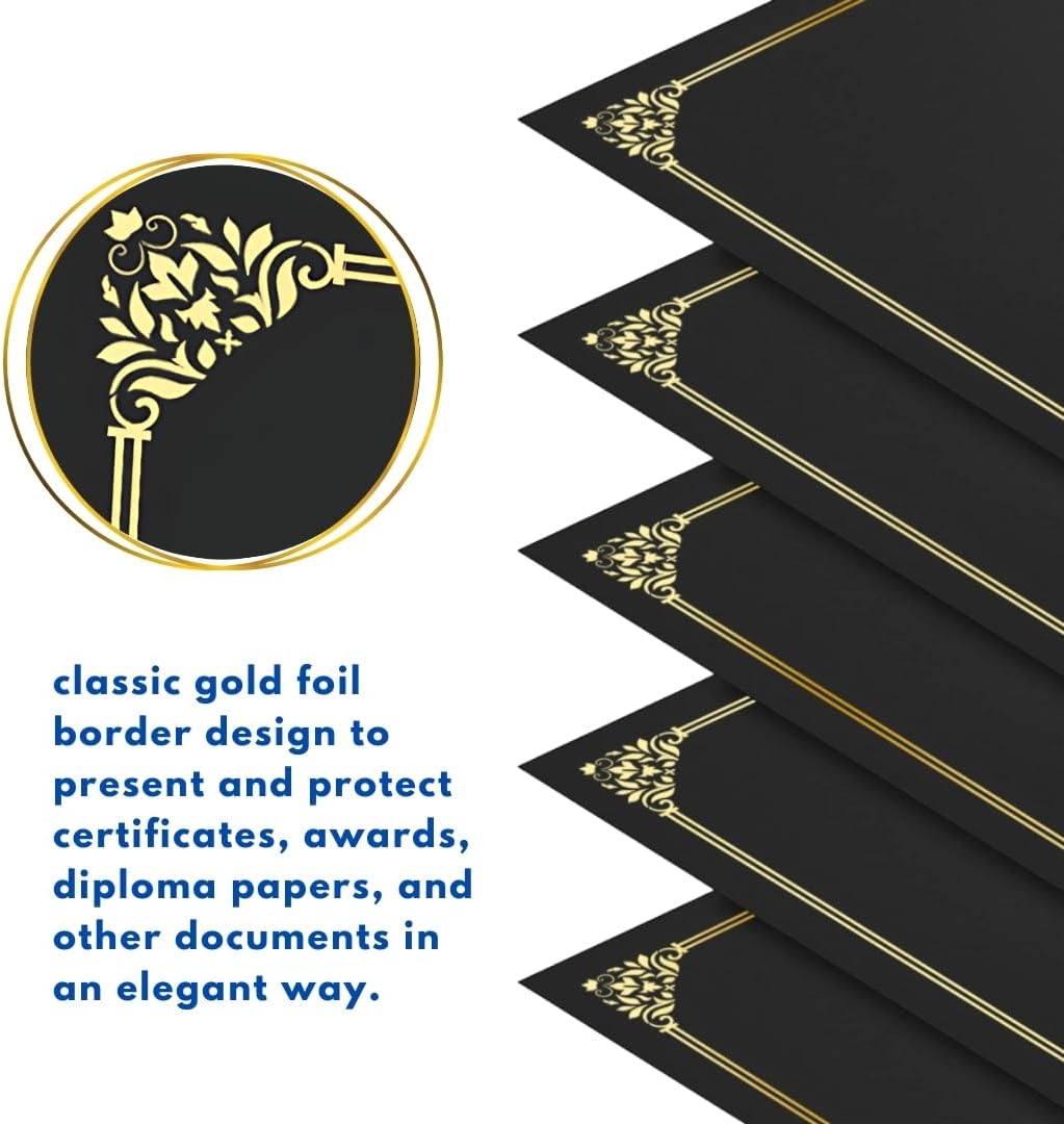 Custom Certificate Holders- Custom Gold Stamped Logo & Name- 50/100/200 Bulk Packs- Personalized Diploma Covers with