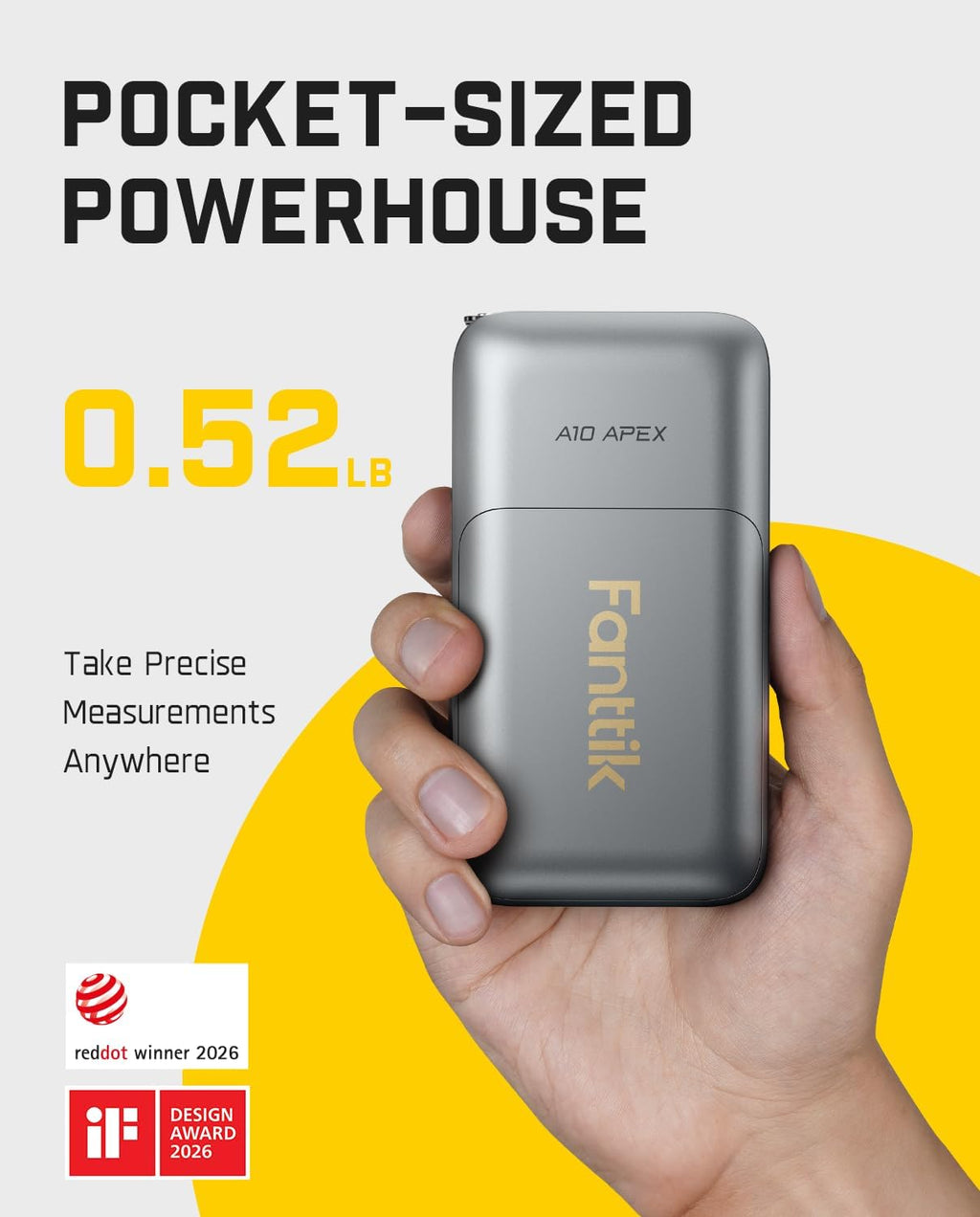 A10 Apex 3-in-1 Digital Laser Tape Measure with HD Color Display, 165Ft Rechargeable Laser Measurement & 32Ft Green