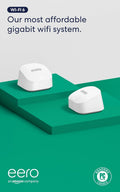 Amazon eero 6+ mesh wifi system - Supports internet plans up to a Gigabit, Coverage up to 3,000 sq. ft., Connect 75+