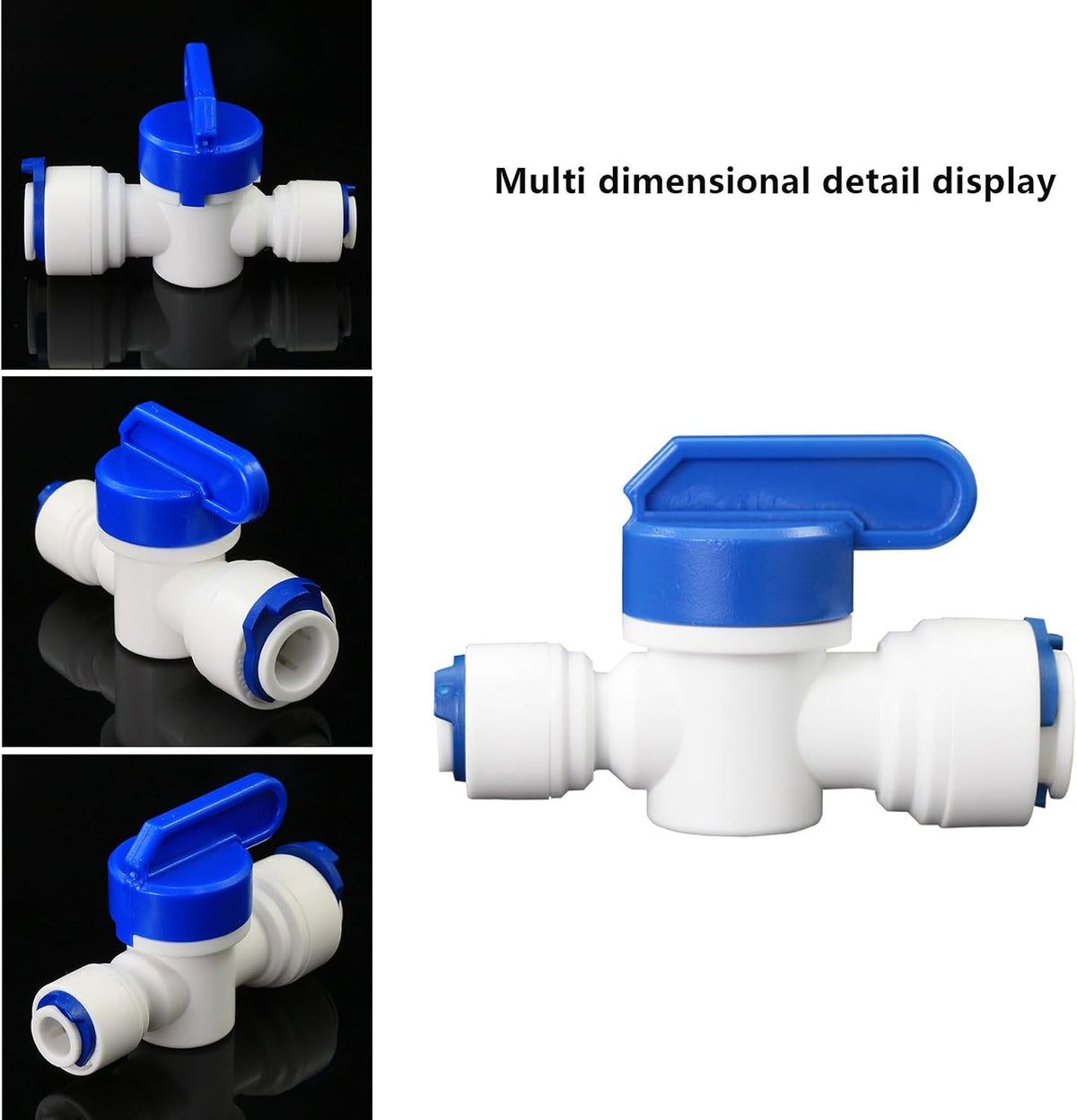 1/4" x 3/8" Push-Fit Globe Valve for RO System, 5 Pcs