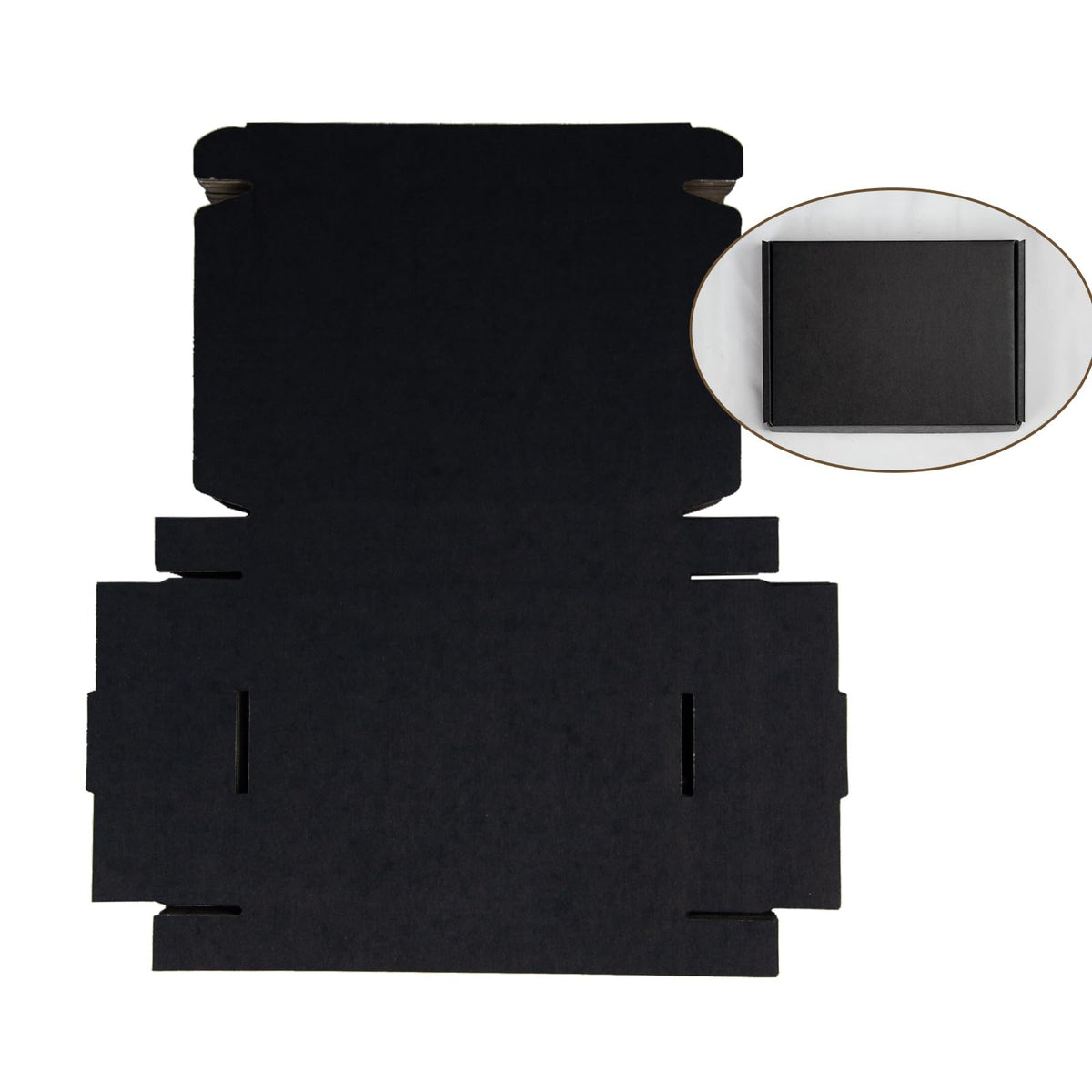 50 Pack 7x5x1 Inches Small Shipping Boxes, Black Corrugated Cardboard Boxes, Moving Mailing Packing Box