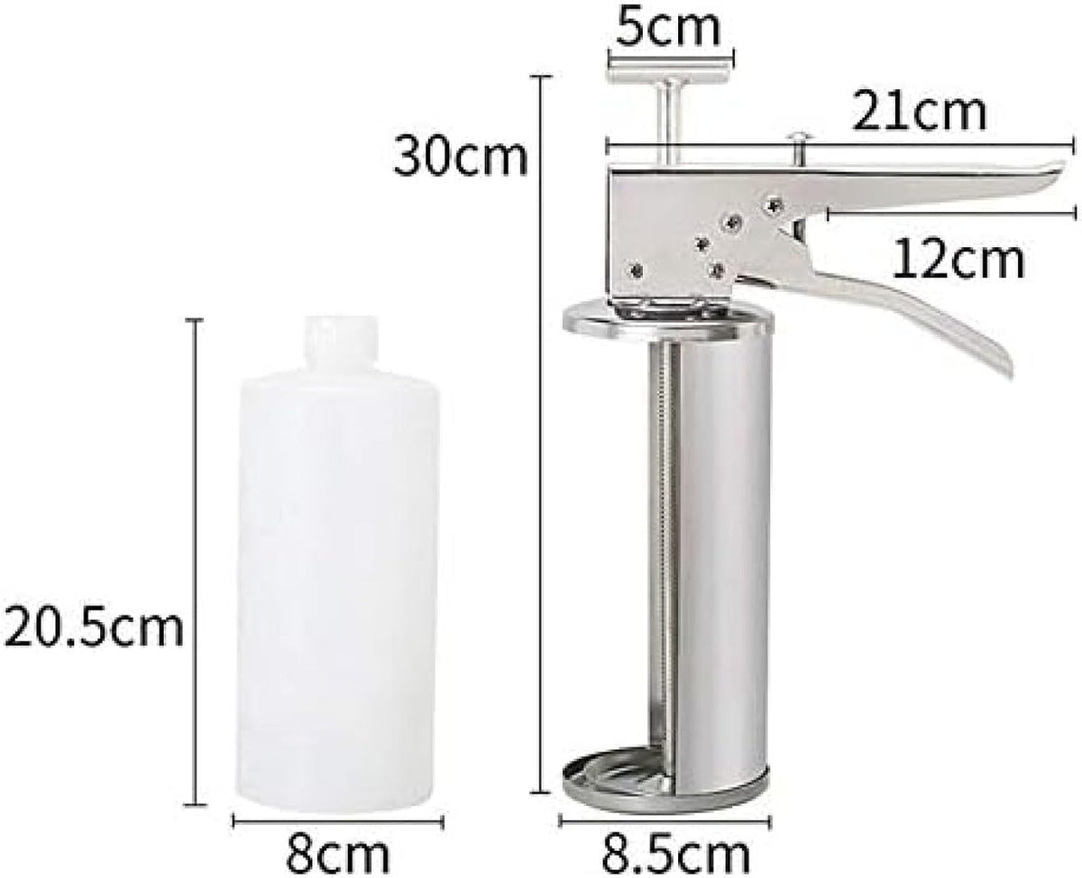 Burger Sauce Gun, Adjustable Stainless Steel Dressing Dispenser with Squeeze Bottles for Sauces