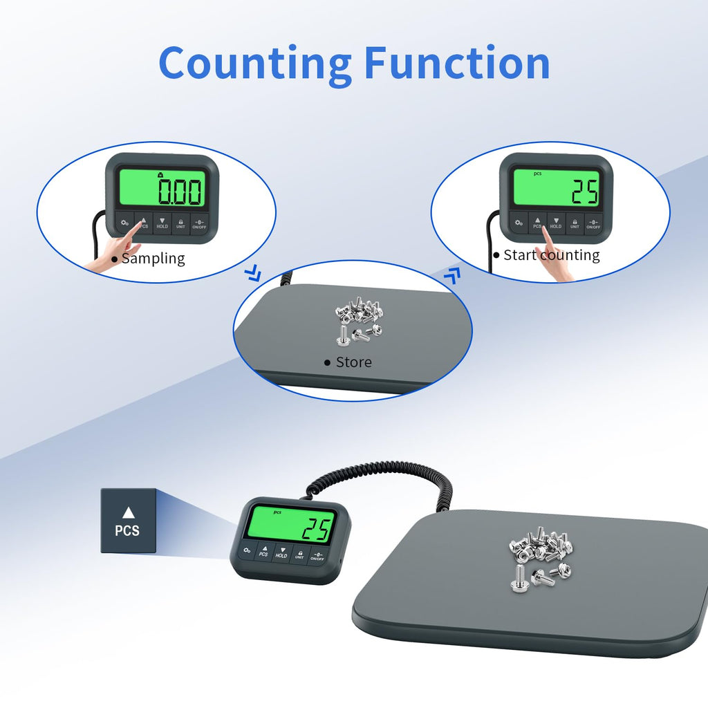 Shipping Scale,440lb/0.35oz Postal Scales with Hold/Tare/Count | High Precision,Carbon Fiber Platform,Commercial