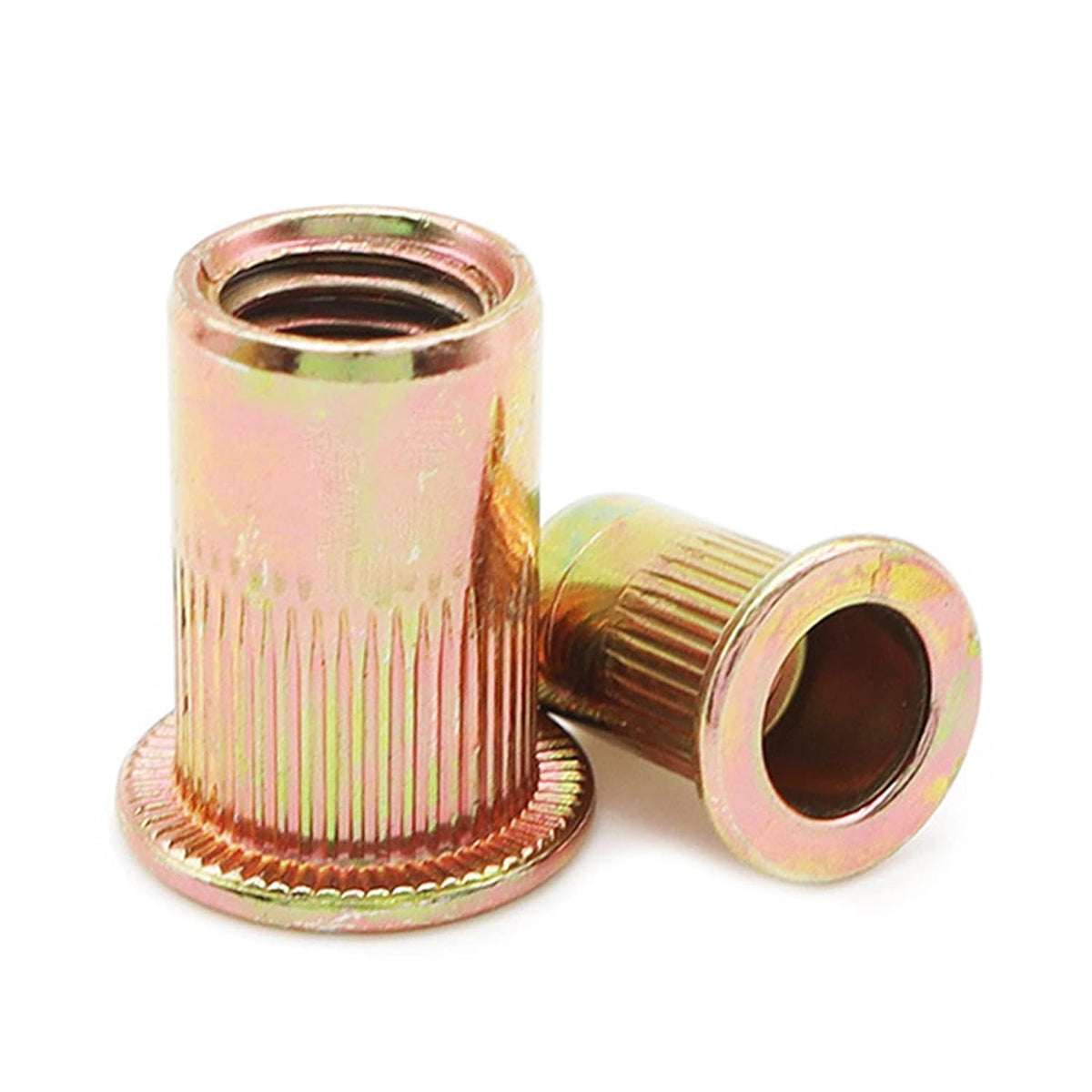 #6-32 Rivet Nuts Zinc Plated Carbon Steel Threaded Insert Nut Nutsert Rivnuts, 100Pcs