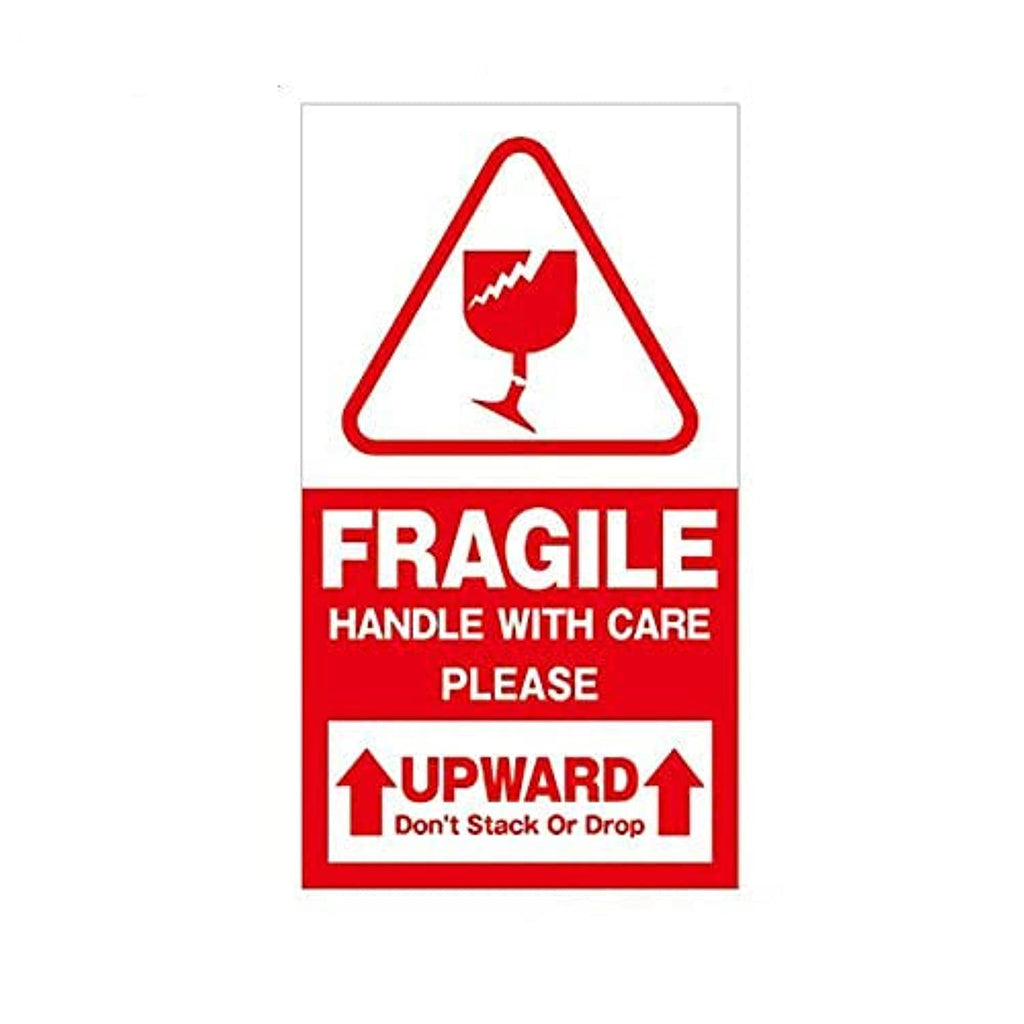 Red Large Fragile Handle with Care Keep Dry Upward Do Not Trample Shipping Box Warning Stickers Label (STK-03 1000pcs)