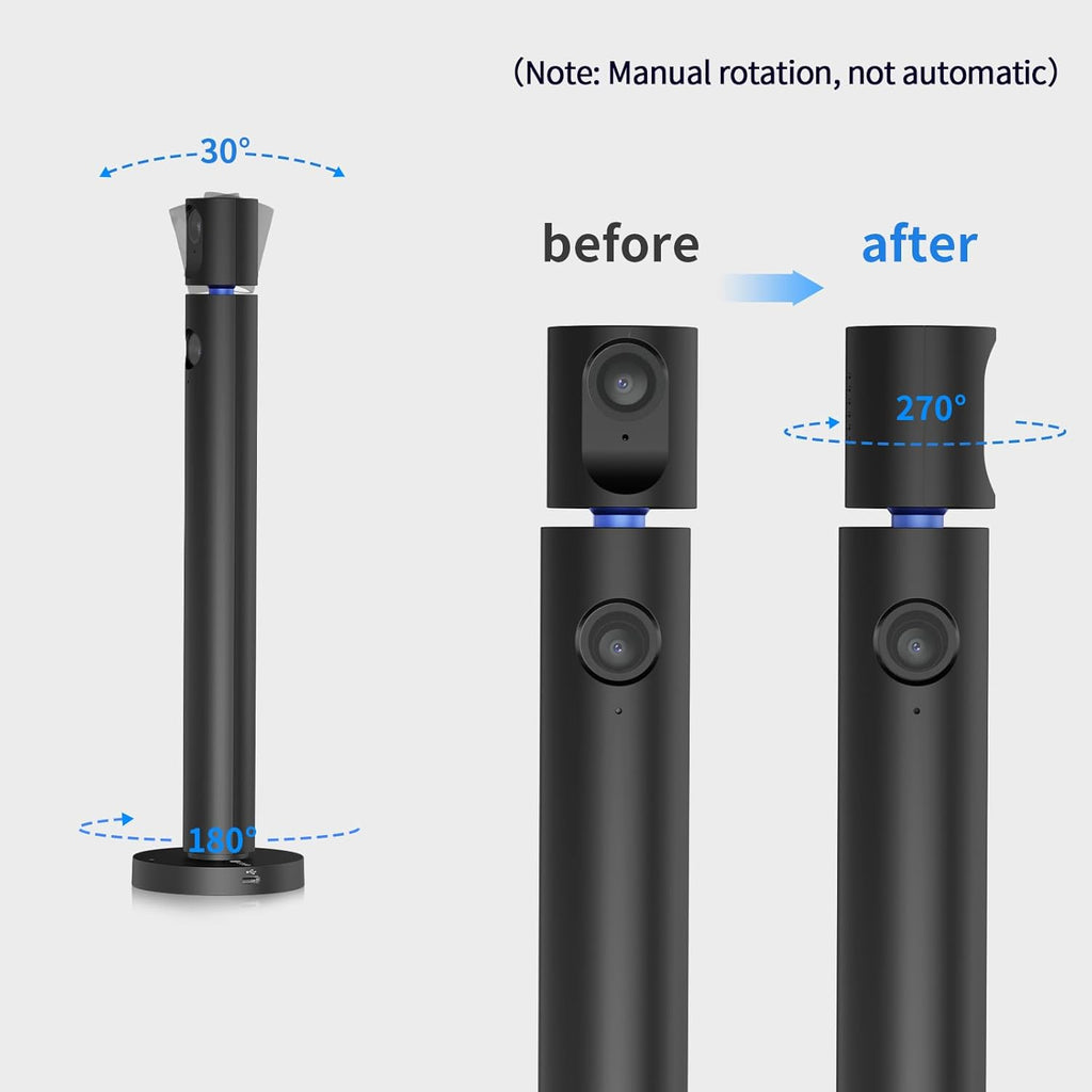 Halo X Pro Dual Webcam for PC, 1080P Web Camera with Microphone | USB Camera for Computer, 90° View, Plug & Play