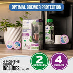 Caffenu Keurig Compatible Descaling Solution and Cleaning Pods Kit, 4 Uses